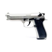 Pistola a Salve Bruni stile Beretta M92 INOX - 8mm SEMI-AUTOMATICA